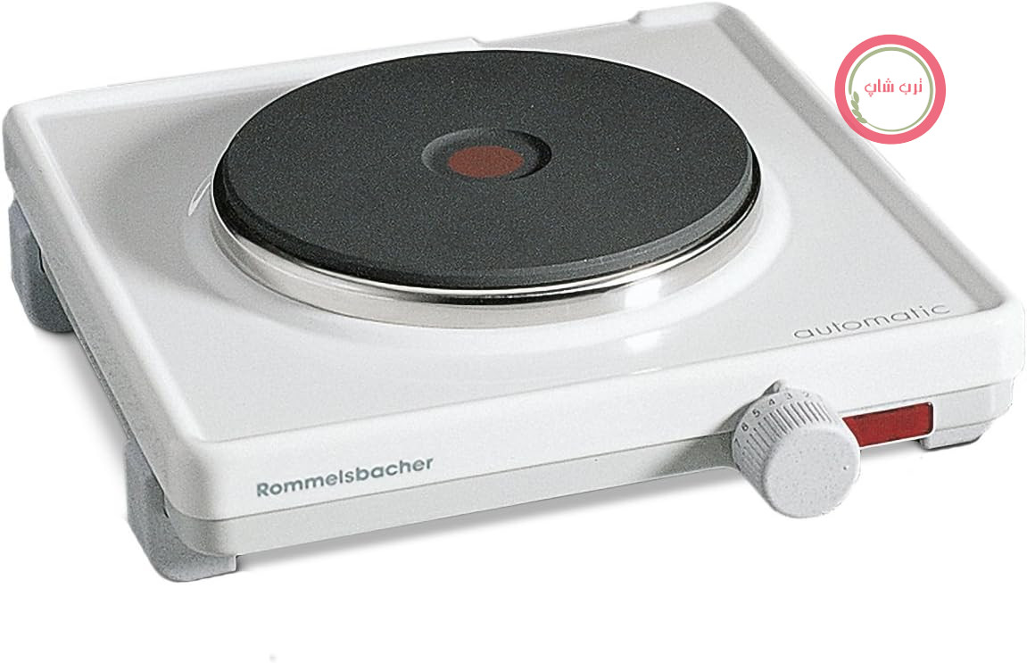 اجاق گاز تکی اتوماتیک ROMMELSBACHER مدل AK 1580 - بدنه لعابی، سفید، صفحه گرمایش چدنی 145 میلی‌متر - 1500 وات