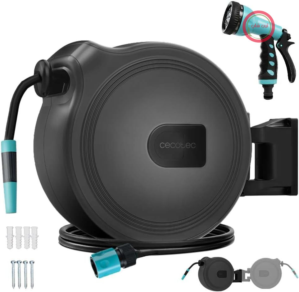 قرقره شلنگ جمع کن سکوتک اسپانیا Cecotec HydroShell 30. شلنگ باغبانی 30 متری، قرقره خودکار با بازگشت آهسته