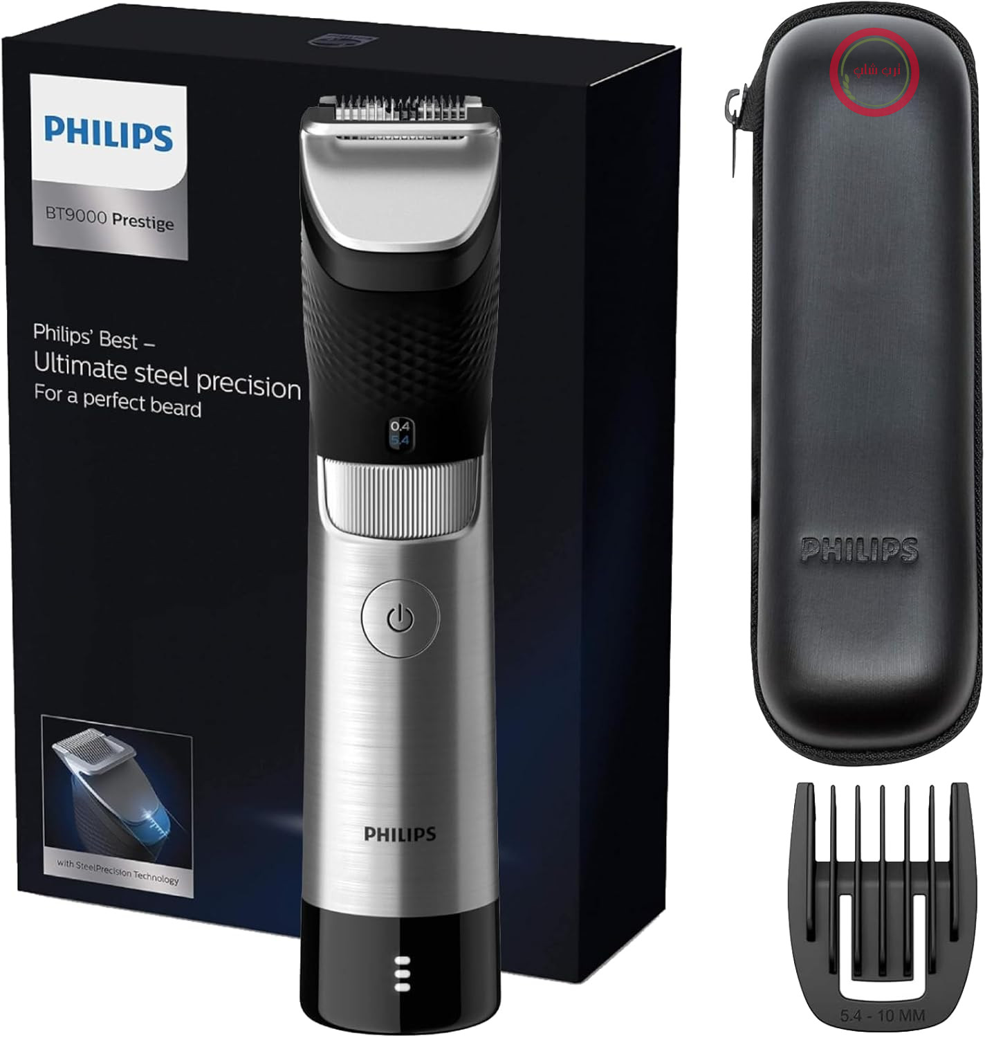 ماشین اصلاح ریش فیلیپس 9000 پرستیژ با فناوری SteelPrecision، نشانگر باتری 3 مرحله‌ای، تا 120 دقیقه کارکرد / 1 ساعت شارژ، مدل BT9810/15