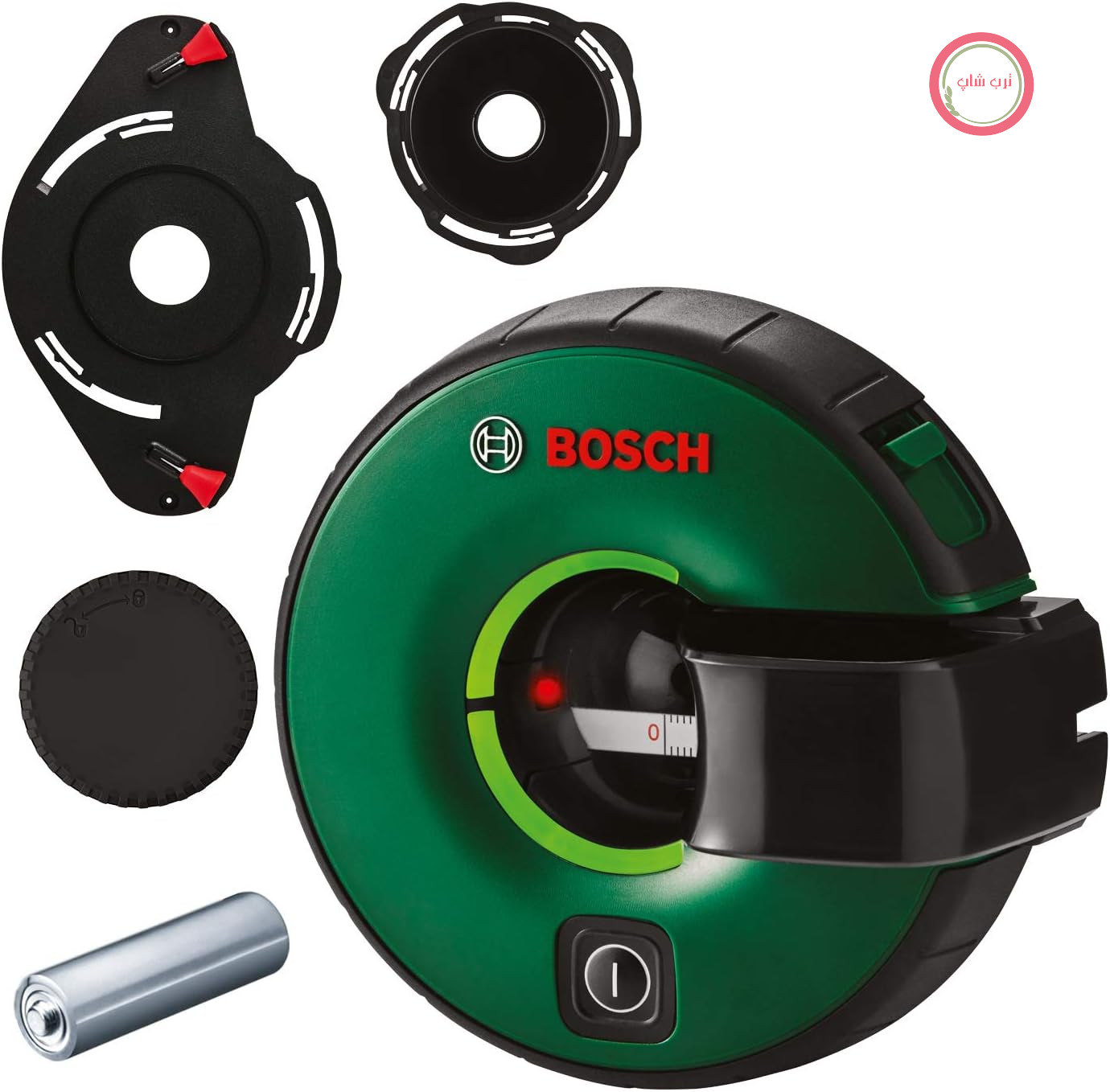 متر لیزری خطی بوش آلمان Bosch مدل Atino برد کاری ۱.۵ متر، تراز افقی یا عمودی، متر نواری یکپارچه، در جعبه