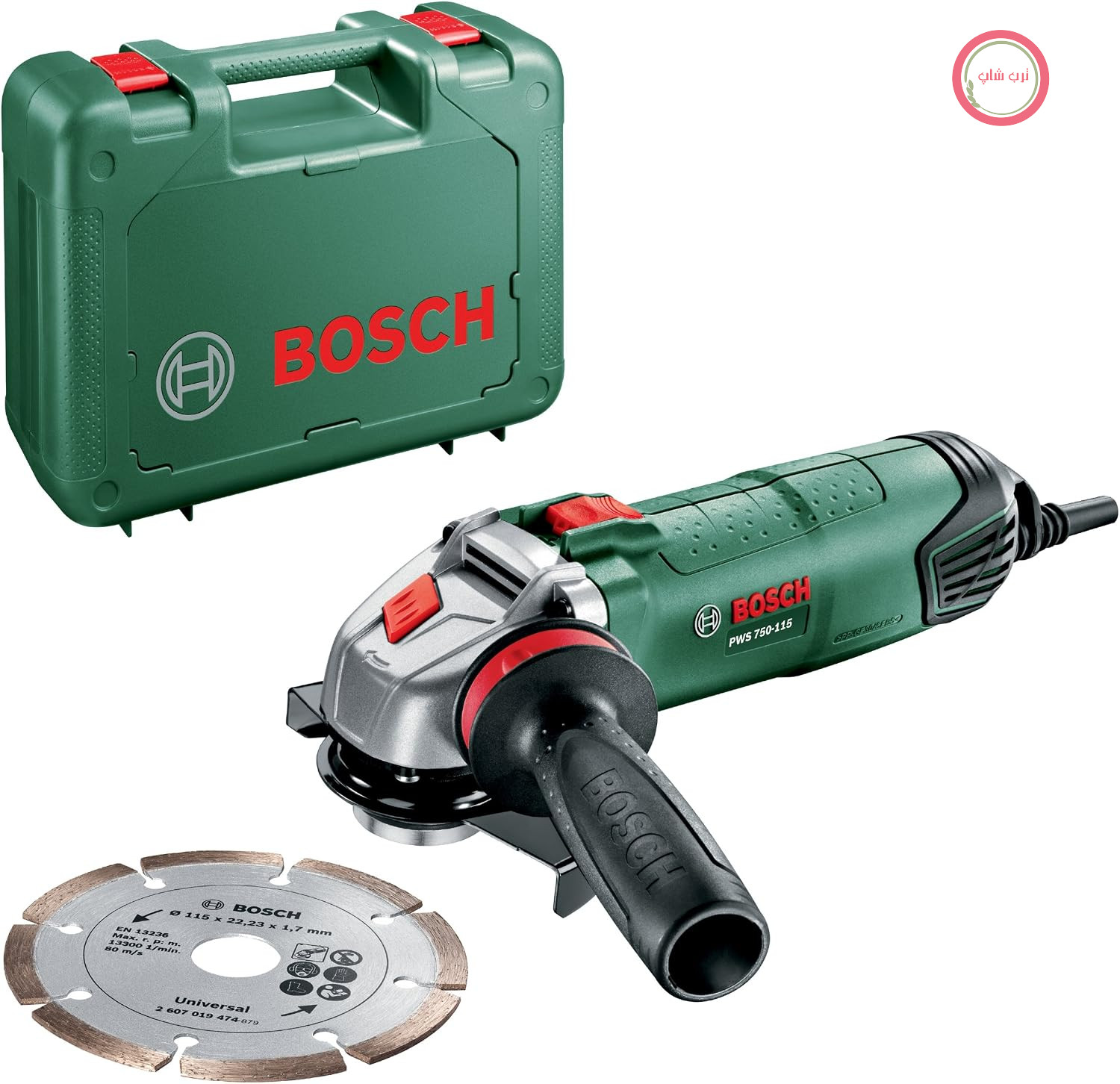 سنگ فرز بوش آلمان Bosch مدل PWS 750 – 115 (750 وات و 115 میلی‌متر)، 06033A2401، 750 وات