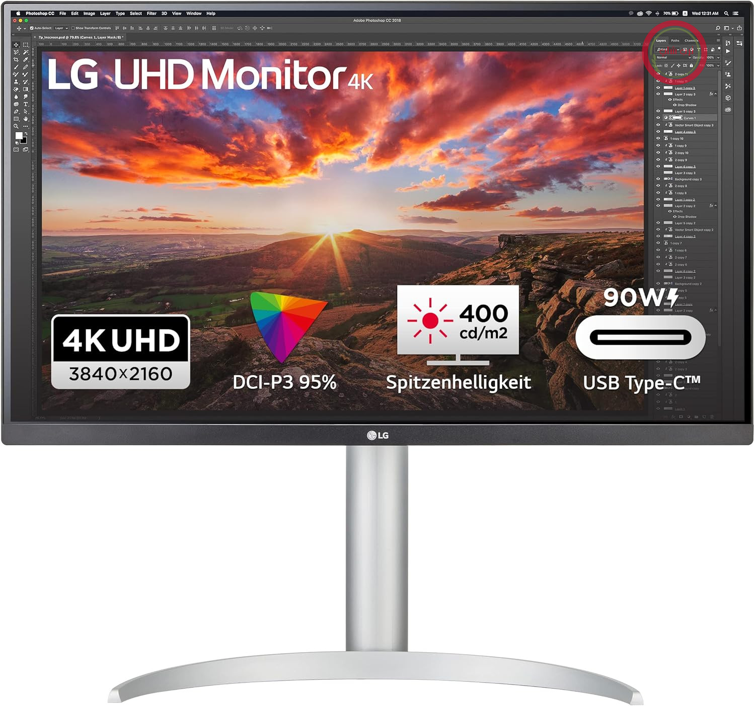 مانیتور 4K UHD ال‌جی مدل 27UP85NP-W.BEU، 68.4 سانتی‌متر - 27 اینچ