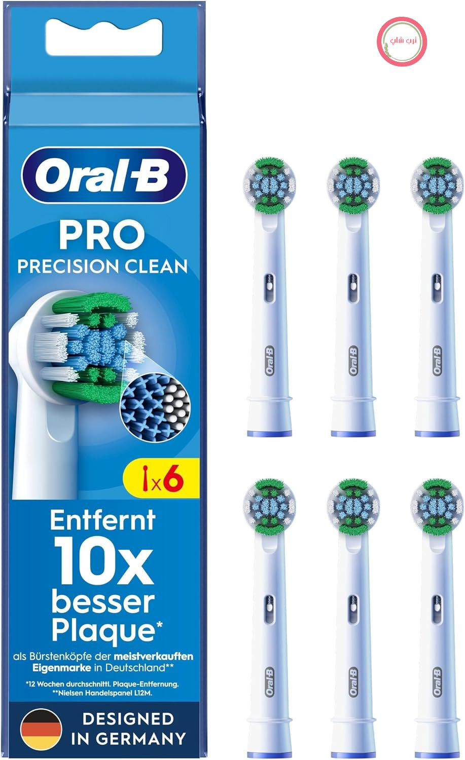 سری مسواک‌های جایگزین اورال بی Oral-B Pro Precision Clean – سری‌های مسواک جایگزین اصلی برای مسواک‌های برقی – تمیز کردن دندان، سری‌های مسواک جایگزین با برس‌های X نوآورانه، سری مسواک، طراحی شده در آلمان – سفید، ۶ عدد