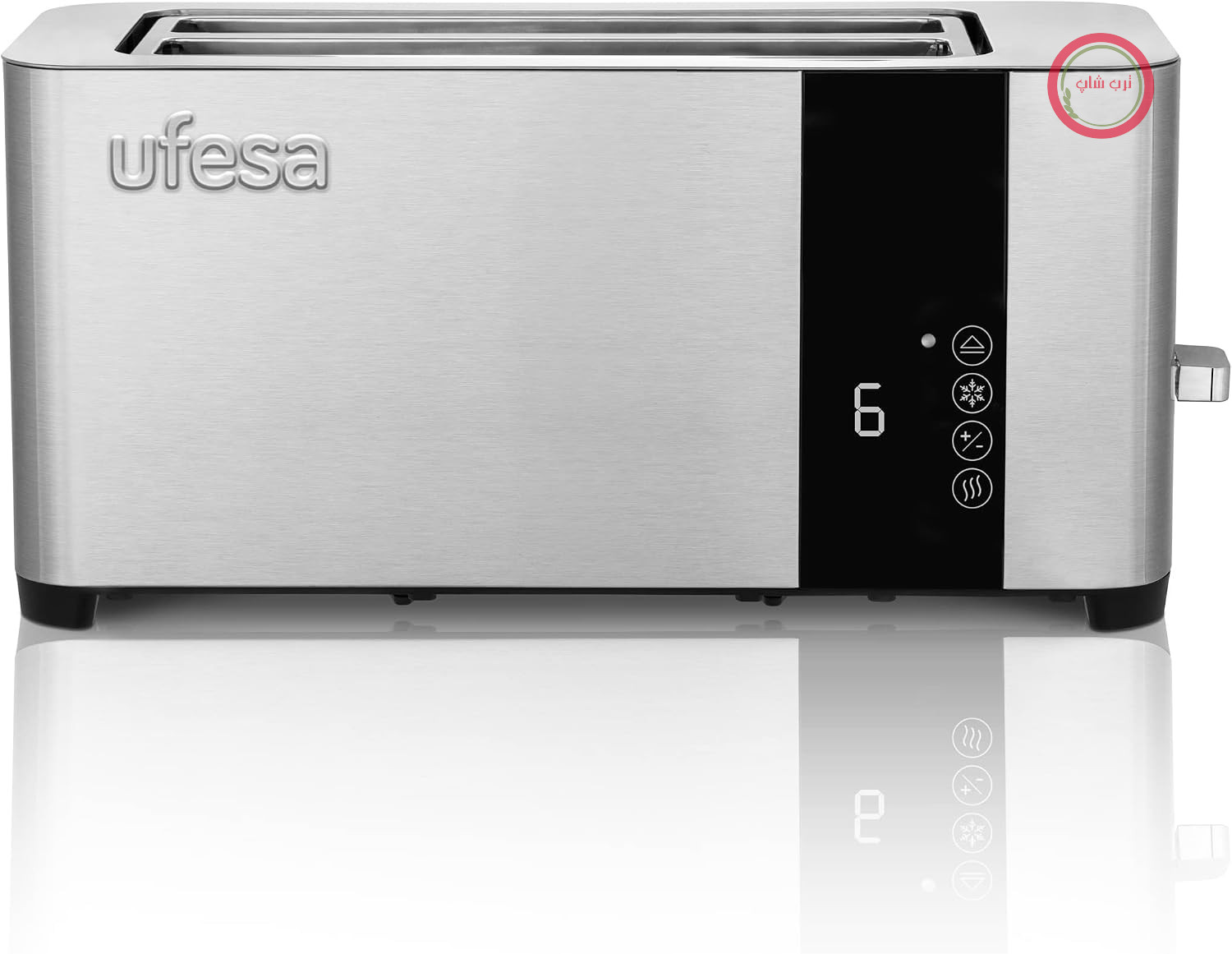 توستر یوفسا اسپانیا Ufesa Duo Plus Deluxe، 2 برش، استیل ضد زنگ، نمایشگر دیجیتال LCD، 1400 وات، توستر با شیار بلند، دهانه گشاد، 7 سطح برشته کردن