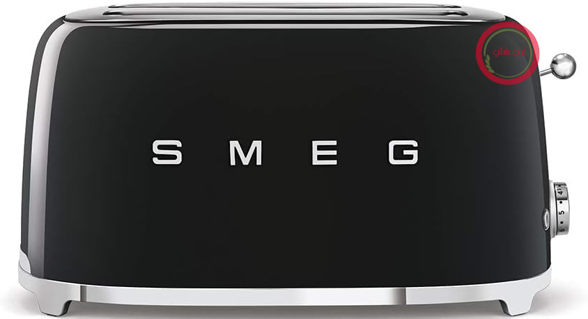 توستر Smeg 2x2 TSF02BLEU، 2 شیار بلند برای 2 برش نان، 6 سطح برشته کردن، عملکرد گرمایش، عملکرد یخ‌زدایی و نان شیرینی حلقوی، کشوی ذخیره‌سازی، 950 وات، مشکی