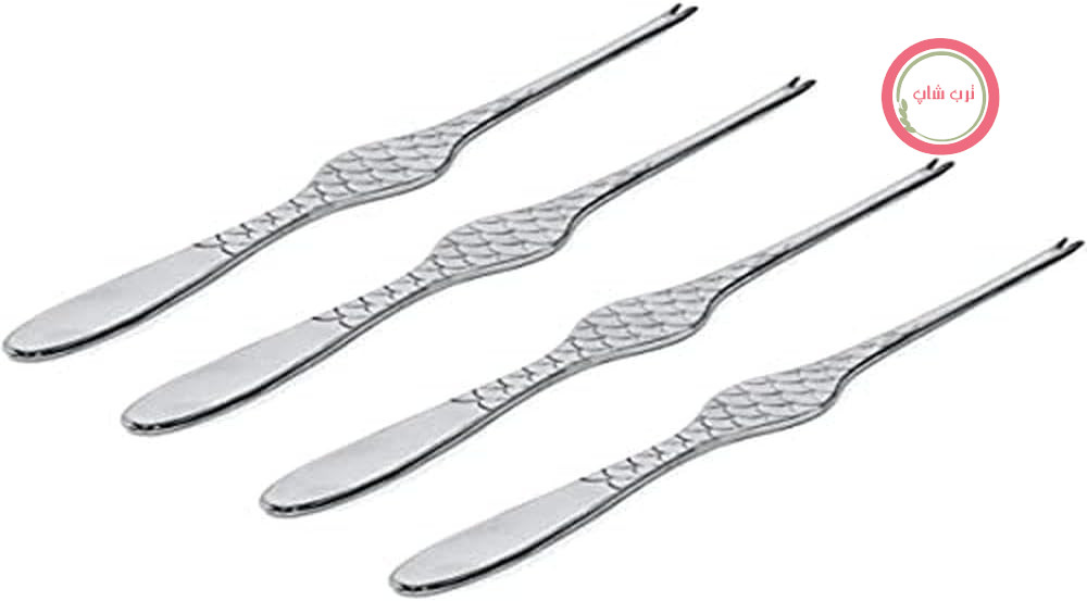 مجموعه 4 عددی چنگال ماهی کلمبینا از برند السی ایتالیا Alessi Hummerstifte، 3.00 x 22.50 x 10.00 سانتی متر، نقره ای