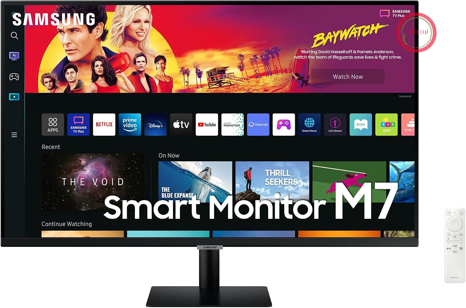 مانیتور هوشمند سامسونگ M7 مدل S32BM700UP، ۳۲ اینچ، پنل VA، مانیتور با بلندگو، وضوح 4K UHD، نرخ تازه‌سازی ۶۰ هرتز، طراحی تقریباً بدون قاب سه‌طرفه، مشکی