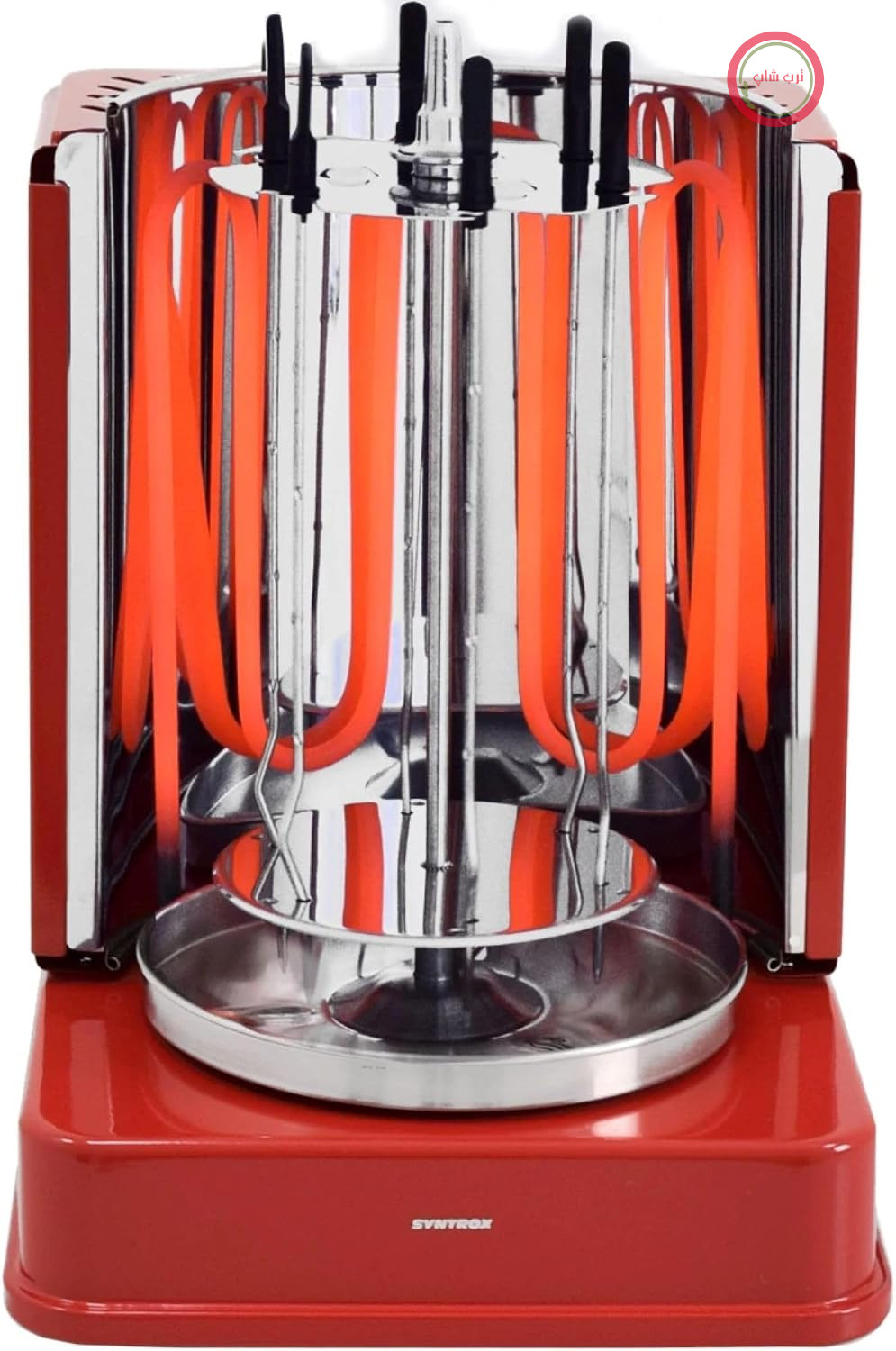 گریل دونر کباب سینتروکس آلمان Syntrox Quandira 1400W - گریل جوجه گردان برای دونر، مرغ، ماهی و سبزیجات - گریل ژیروسکوپ با 6 سیخ جوجه گردان - گریل جوجه گردان برقی برای مصارف خانگی