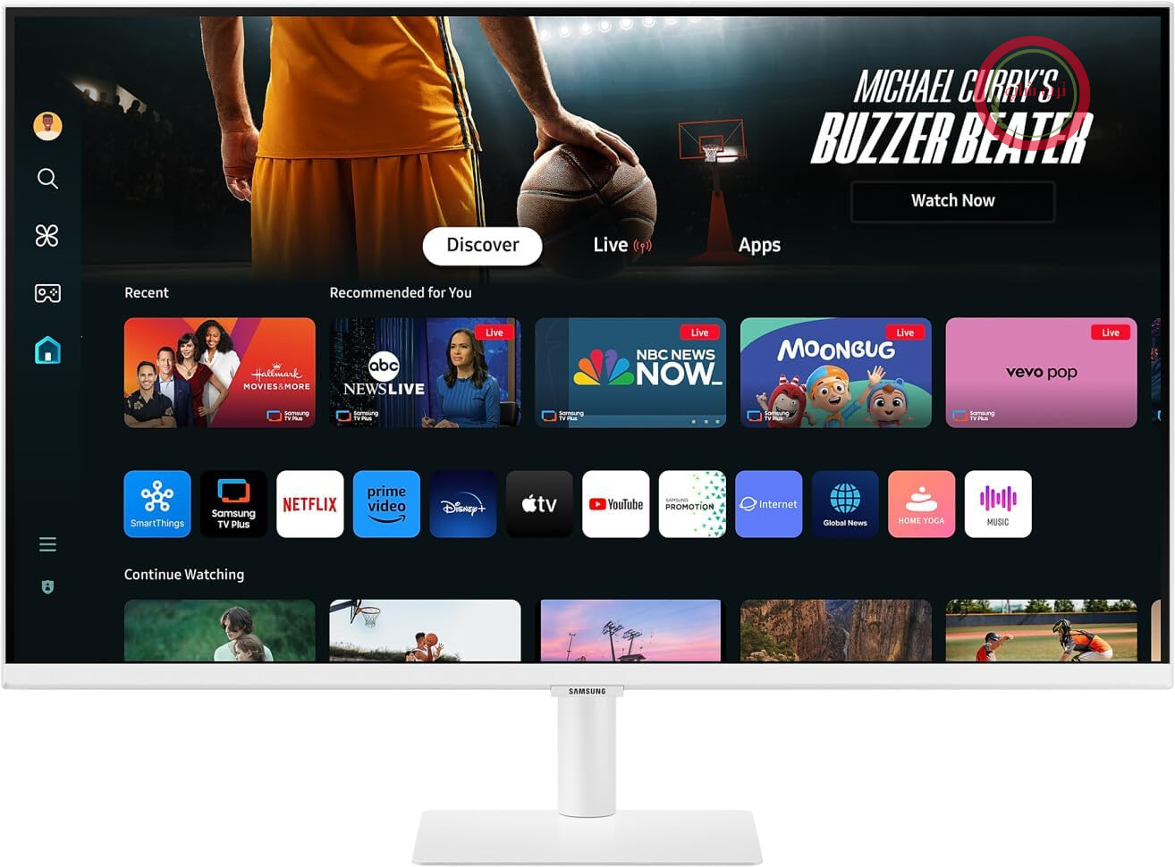 مانیتور هوشمند سامسونگ M70D، ۳۲ اینچ، 4K با قابلیت ارتقاء کیفیت تصویر با هوش مصنوعی، UHD، ۶۰ هرتز، مانیتور استریم با هاب سرگرمی و بازی، صفحه نمایش با بلندگو، برنامه‌های تلویزیون هوشمند با کنترل از راه دور، LS32DM703UUXEN