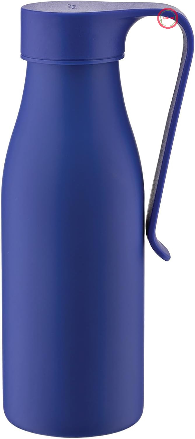 فلاسک دو جداره Alessi Away AST01 DAZ با دم کن و فیلتر، ساخته شده از استیل ضد زنگ رنگی 18/10، 500 میلی لیتر، آبی