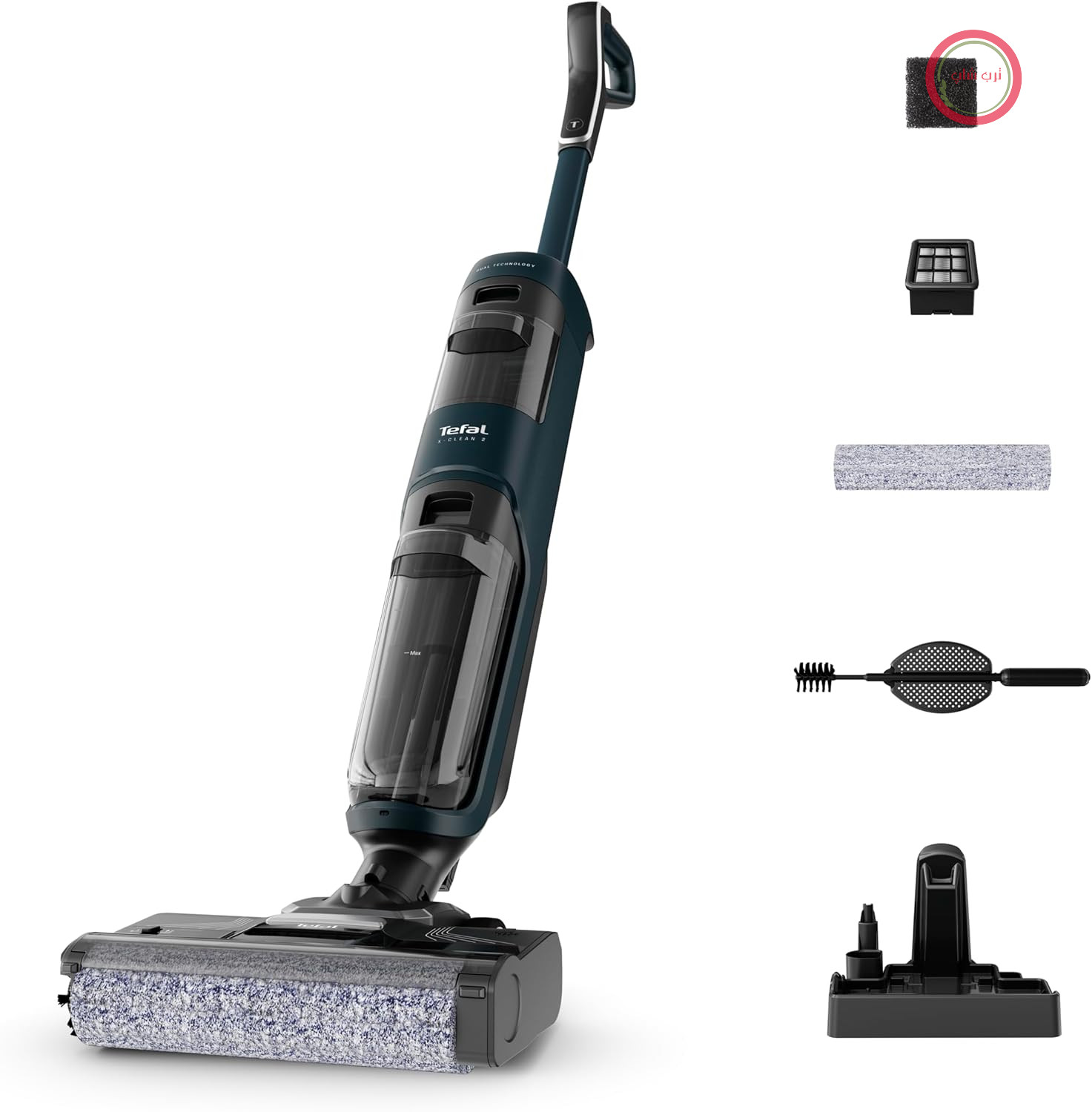 جاروبرقی تفال GF2251F3 X-Clean 2، جاروبرقی دوکاره مخصوص خشک و تر، حالت‌های ECO/MAX، طراحی سبک، تمیزکننده لبه، تمیزکننده خودکار