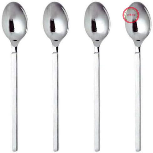 سرویس قاشق السی ایتالیا Alessi 4180/9S4 شامل چهار قاشق موکا - استیل ضد زنگ 18/10، براق و دسته مات