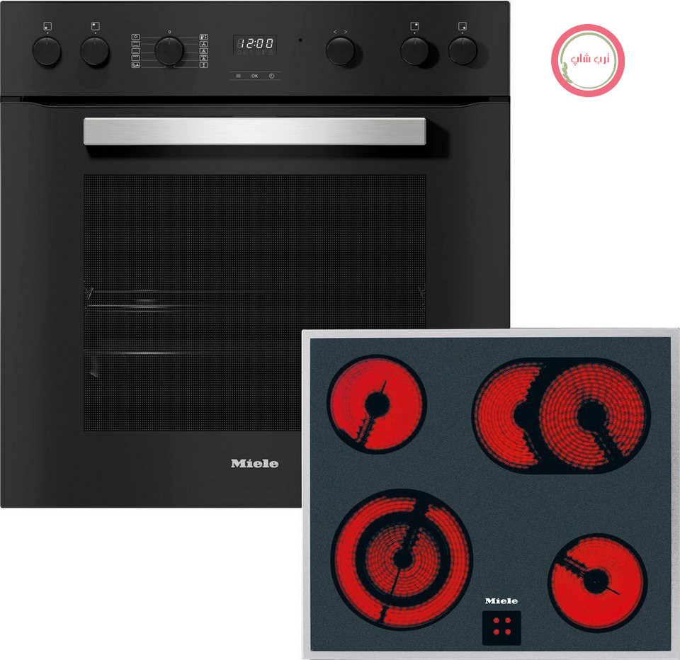 مجموعه فر برقی Miele مدل H2459 E D OBSW + KM 6003 LPT، با قابلیت نصب تلسکوپی، مجموعه فر - فر با 2 اتصال FlexiClip و صفحه اجاق برقی