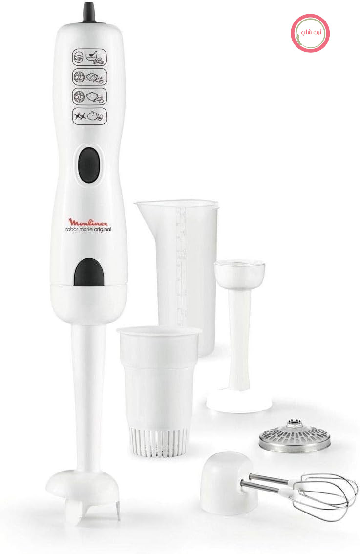 گوشت‌کوب برقی مولینکس فرانسه Moulinex مدل Marie DDG10110 – قدرت ۴۰۰ وات، لیوان شیشه‌ای ۱ لیتری، همزن دوگانه