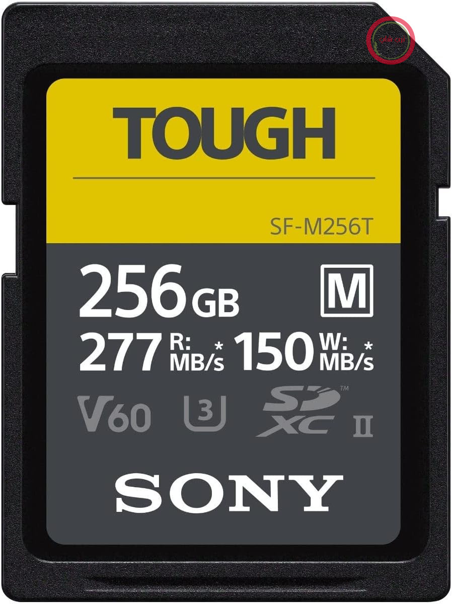 کارت حافظه SDXC سونی SF-M256T TOUGH با ظرفیت 256 گیگابایت، استاندارد UHS-II، V60، کلاس 10، سرعت خواندن تا 277 مگابایت بر ثانیه و سرعت نوشتن تا 150 مگابایت بر ثانیه - بسیار مقاوم، دارای گواهینامه IP68، مقاوم در برابر ضربه و آب