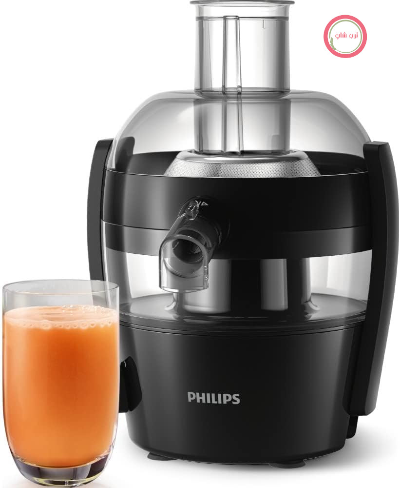 آبمیوه گیری میوه و سبزیجات Philips Viva Collection HR1832/00، 1.5 لیتر، فناوری QuickClean، تمیز کردن سریع، عملکرد ضد چکه، مشکی