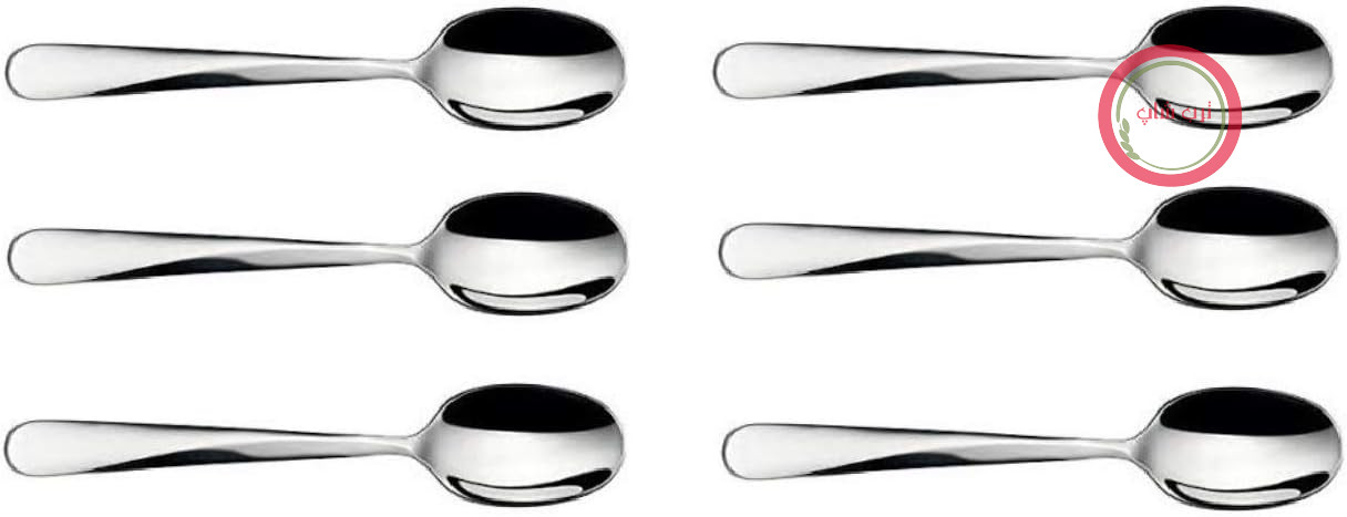 قاشق‌های قهوه گیرو السی ایتالیا Alessi UNS03/8 - استیل ضد زنگ 18/10، روکش براق. مجموعه 6 عددی.